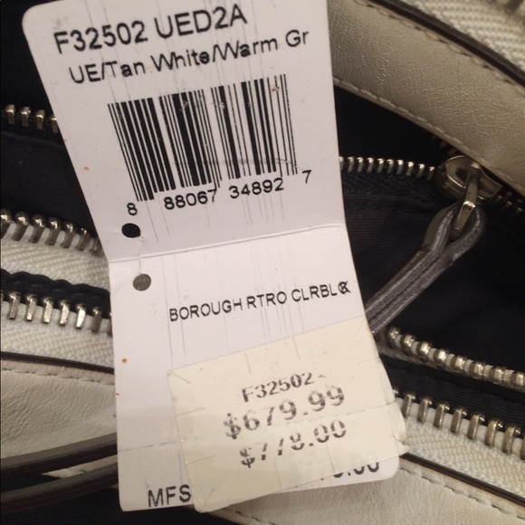 Leather Coach Purse: white & grey - Picture 5 of 7